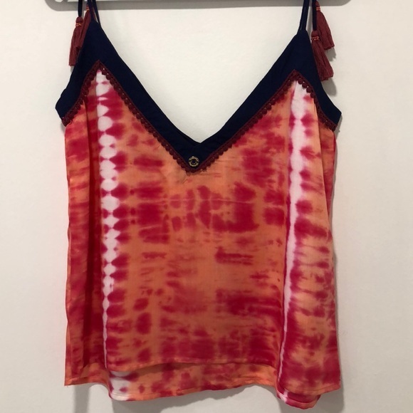 Onda de Mar Tie Dye Top with Tassels Size M - Picture 9 of 11